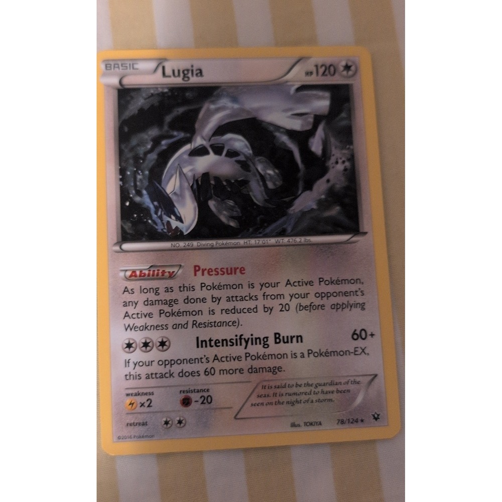 Lugia 78/124 Fates Collide Rare Pokemon TCG Card Regular Finish 120 HP Basic